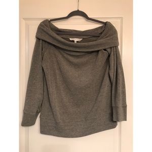 Grey Off The Shoulder Shirt